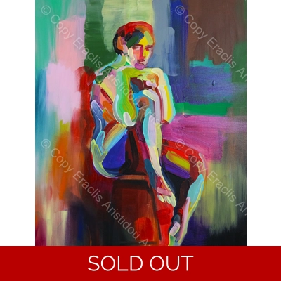 SOLD Abstract Bright Colourful Nude 5100